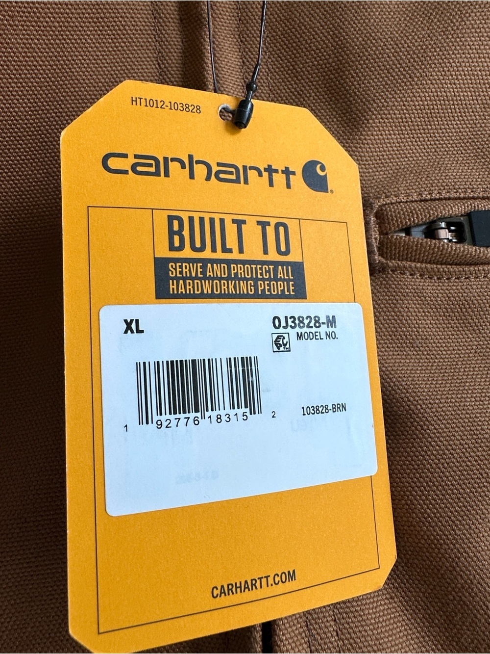 Carhartt Brown Canvas Work Jacket with Dark Brown Corduroy Collar - Picture 9 of 10
